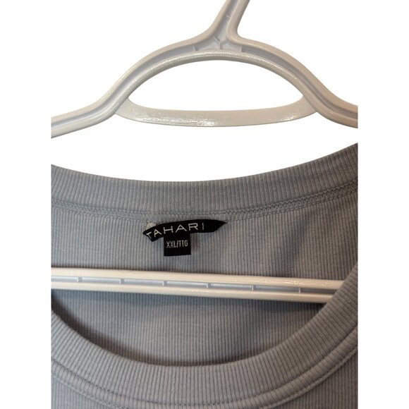 Tahari grey ribbed crew neck tank top size 2XL - Picture 3 of 4